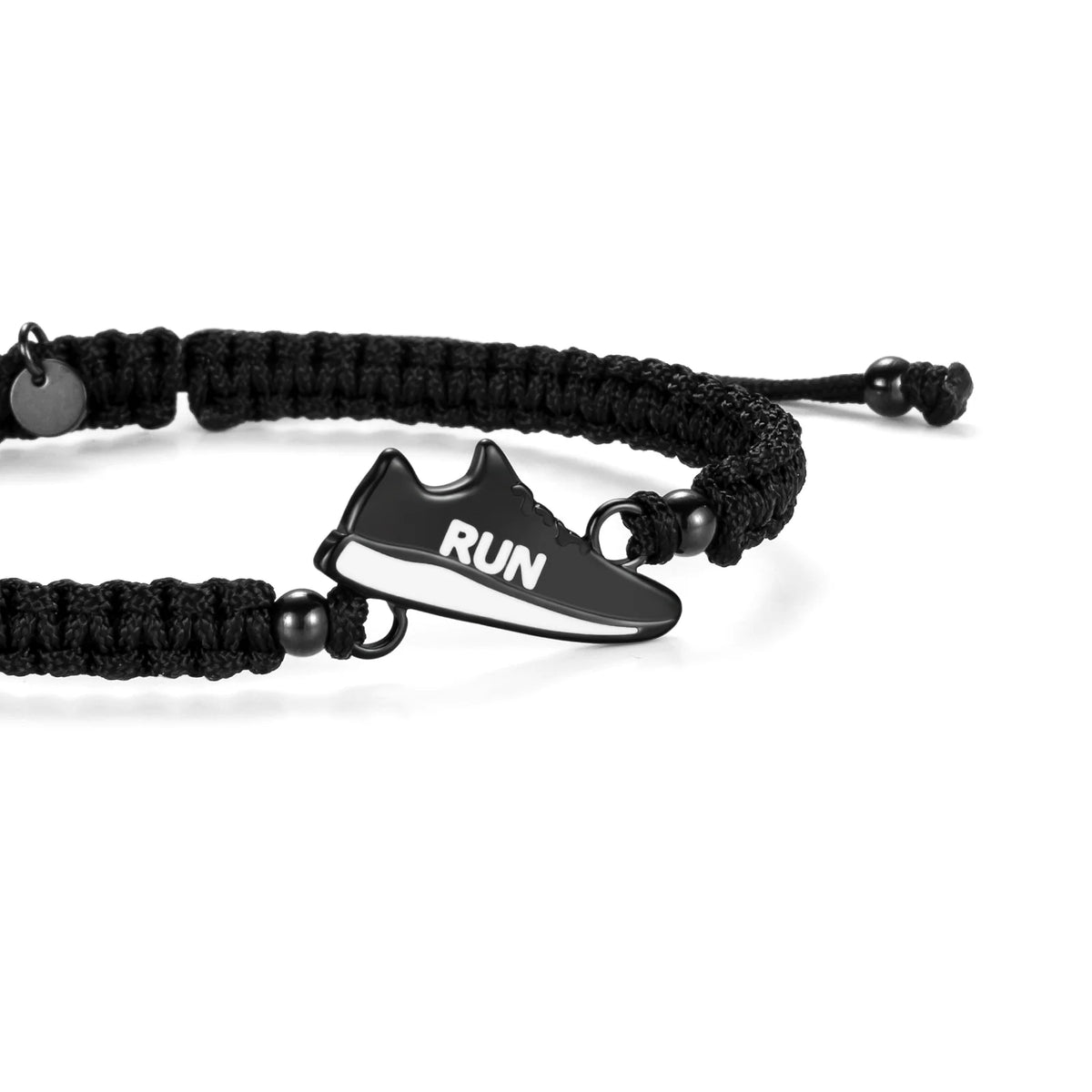Black Running Bracelet - Run Text Accent