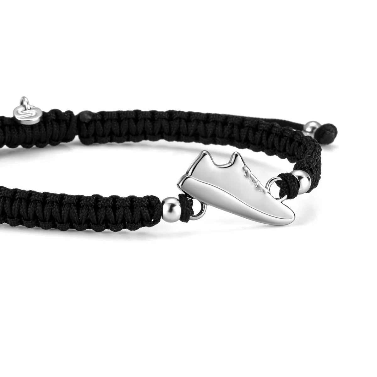 Black Running Bracelet - Silver